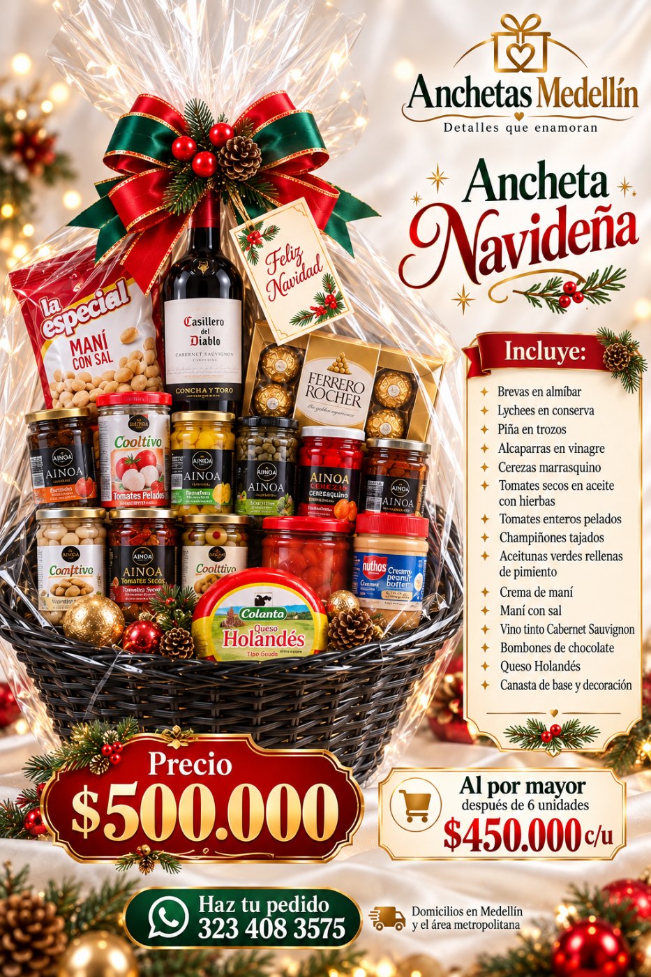 Ancheta Navideña Gourmet Reserva Dorada en Medellín