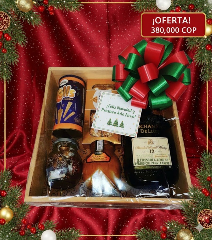 Caja Navideña Gourmet Premium con Licor Fino